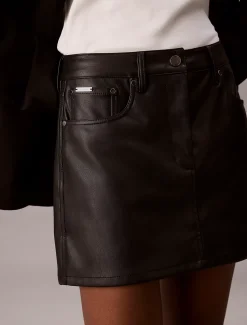 Calvin Klein Minirock aus Kunstleder^Damen Kleider & Röcke