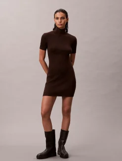 Calvin Klein Mini-Rollkragenkleid aus Wollmischung^Damen Kleider & Röcke