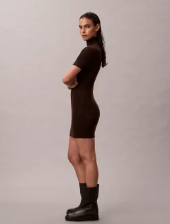 Calvin Klein Mini-Rollkragenkleid aus Wollmischung^Damen Kleider & Röcke