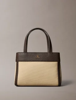 Calvin Klein Mini-Shopper aus Baumwoll-Canvas^Damen Umhängetaschen|Taschen