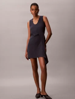 Calvin Klein Mini-Wasserfallkleid aus Kreppstoff^Damen Kleider & Röcke