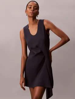 Calvin Klein Mini-Wasserfallkleid aus Kreppstoff^Damen Kleider & Röcke