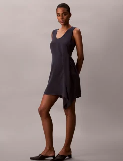 Calvin Klein Mini-Wasserfallkleid aus Kreppstoff^Damen Kleider & Röcke