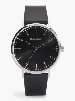 Calvin Klein Moderne Armbanduhr mit Lederriemen^Herren Uhren & Schmuck