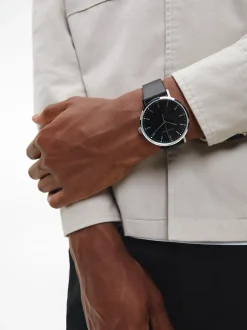 Calvin Klein Moderne Armbanduhr mit Lederriemen^Herren Uhren & Schmuck