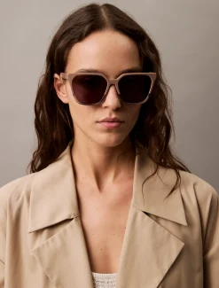 Calvin Klein Modifizierte rechteckige Sonnenbrille CK25500S^Damen Sonnenbrillen|BademodeFrisch Eingetroffen