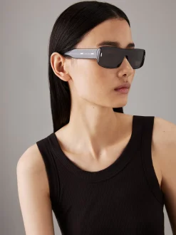 Calvin Klein Modifizierte rechteckige Sonnenbrille CK24503S^Damen Sonnenbrillen|BademodeFrisch Eingetroffen