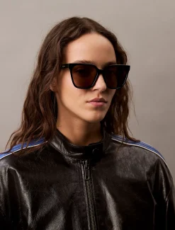 Calvin Klein Modifizierte rechteckige Sonnenbrille CK25500S^Damen Sonnenbrillen|BademodeFrisch Eingetroffen