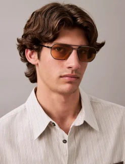 Calvin Klein Modifizierte rechteckige Sonnenbrille CKJ25202S^Damen Sonnenbrillen|Sonnenbrillen