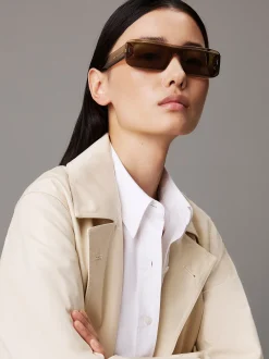 Calvin Klein Modifizierte rechteckige Sonnenbrille CK24503S^Damen Sonnenbrillen|BademodeFrisch Eingetroffen