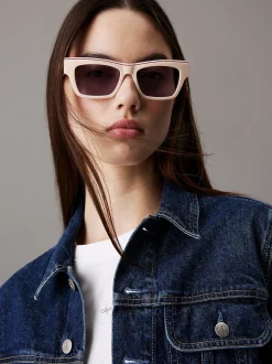 Calvin Klein Modifizierte rechteckige Sonnenbrille CKJ24602S^Damen Sonnenbrillen|Sonnenbrillen