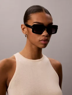 Calvin Klein Modifizierte rechteckige Sonnenbrille CK25533S^Damen Sonnenbrillen