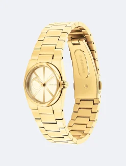 Calvin Klein Monogramm-Armbanduhr aus vergoldetem Stahl^Damen Uhren & Schmuck