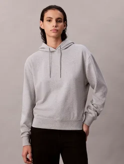 Calvin Klein Monogramm-Hoodie aus Baumwoll-Frottee^Damen Sweatshirts & Hoodies