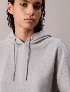 Calvin Klein Monogramm-Hoodie aus Baumwoll-Frottee^Damen Sweatshirts & Hoodies