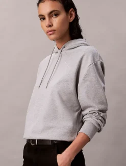 Calvin Klein Monogramm-Hoodie aus Baumwoll-Frottee^Damen Sweatshirts & Hoodies