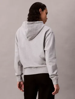 Calvin Klein Monogramm-Hoodie aus Baumwoll-Frottee^Damen Sweatshirts & Hoodies
