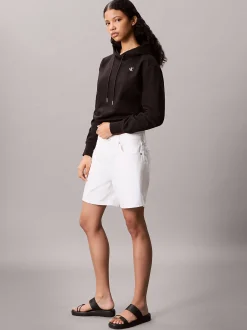 Calvin Klein Monogramm-Hoodie aus Baumwoll-Frottee^Damen Sweatshirts & Hoodies