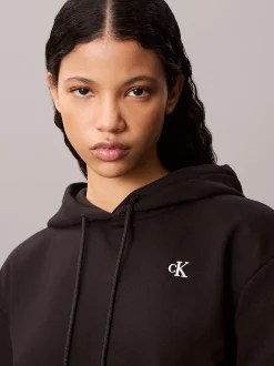Calvin Klein Monogramm-Hoodie aus Baumwoll-Frottee^Damen Sweatshirts & Hoodies