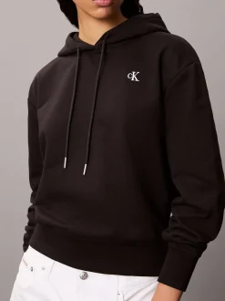 Calvin Klein Monogramm-Hoodie aus Baumwoll-Frottee^Damen Sweatshirts & Hoodies