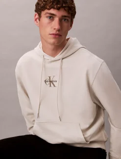 Calvin Klein Monogramm-Hoodie aus Baumwoll-Frottee^Herren Hoodies & Sweatshirts