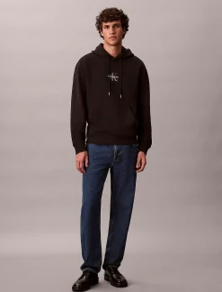 Calvin Klein Monogramm-Hoodie aus Baumwoll-Frottee^Herren Hoodies & Sweatshirts