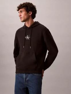 Calvin Klein Monogramm-Hoodie aus Baumwoll-Frottee^Herren Hoodies & Sweatshirts