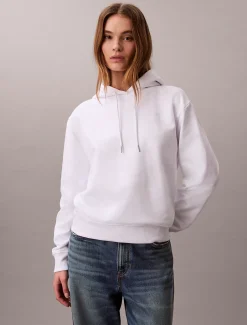Calvin Klein Monogramm-Hoodie aus Baumwoll-Frottee^Damen Sweatshirts & Hoodies