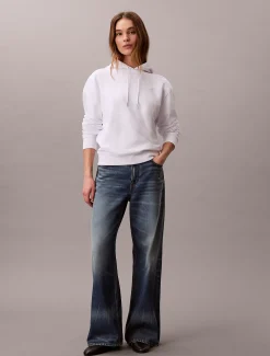 Calvin Klein Monogramm-Hoodie aus Baumwoll-Frottee^Damen Sweatshirts & Hoodies