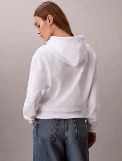 Calvin Klein Monogramm-Hoodie aus Baumwoll-Frottee^Damen Sweatshirts & Hoodies