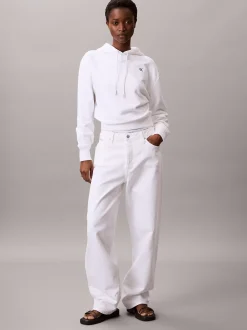 Calvin Klein Monogramm-Hoodie aus Baumwoll-Frottee^Damen Sweatshirts & Hoodies