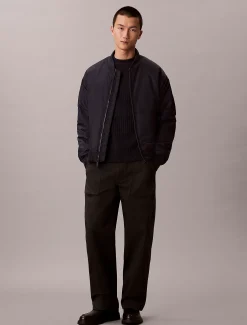 Calvin Klein Monogramm-Pullover aus gerippter Baumwolle^Herren Strickdesigns