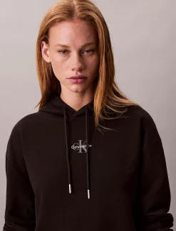 Calvin Klein Monogramm-Sweatkleid mit Kapuze^Damen Kleider & Röcke