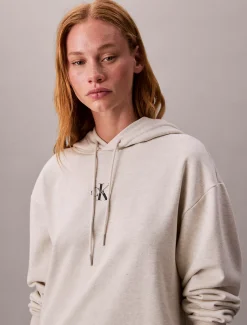 Calvin Klein Monogramm-Sweatkleid mit Kapuze^Damen Kleider & Röcke