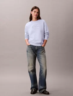 Calvin Klein Monogramm-Sweatshirt aus Baumwoll-Frottee^Damen Sweatshirts & Hoodies
