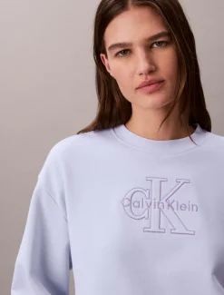 Calvin Klein Monogramm-Sweatshirt aus Baumwoll-Frottee^Damen Sweatshirts & Hoodies
