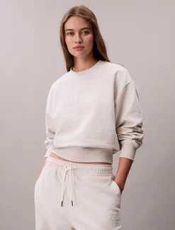 Calvin Klein Monogramm-Sweatshirt aus Baumwoll-Frottee^Damen Sweatshirts & Hoodies