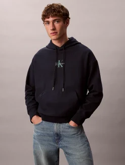 Calvin Klein Monologo-Hoodie aus hochwertigem Fleece^Herren Hoodies & Sweatshirts