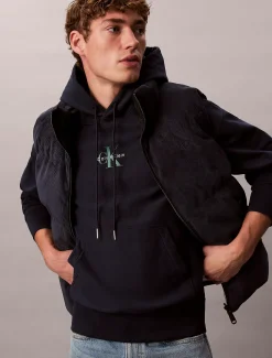 Calvin Klein Monologo-Hoodie aus hochwertigem Fleece^Herren Hoodies & Sweatshirts