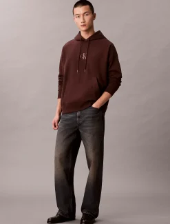 Calvin Klein Monologo-Hoodie aus hochwertigem Fleece^Herren Hoodies & Sweatshirts