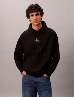 Calvin Klein Monologo-Hoodie aus hochwertigem Fleece^Herren Hoodies & Sweatshirts