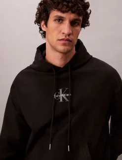 Calvin Klein Monologo-Hoodie aus hochwertigem Fleece^Herren Hoodies & Sweatshirts