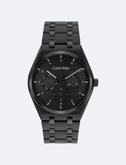 Calvin Klein Multifunktionsuhr aus schwarz-plattiertem Stahl^Herren Uhren & Schmuck