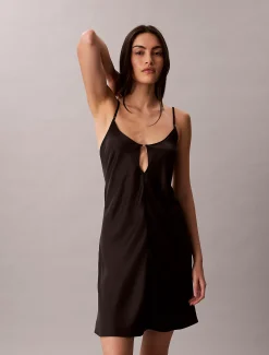 Calvin Klein Nachthemd aus Satin^Damen Kleider & Röcke|Dessous