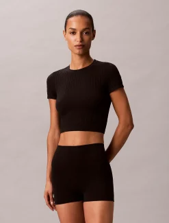 Calvin Klein Nahtlose Pyjama-Shorts mit geripptem Emblem^Damen Nachtwäsche & Loungewear