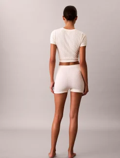 Calvin Klein Nahtlose Pyjama-Shorts mit geripptem Emblem^Damen Nachtwäsche & Loungewear