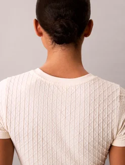 Calvin Klein Nahtloses Pyjama-Top mit geripptem Emblem^Damen Nachtwäsche & Loungewear