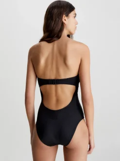 Calvin Klein Neckholder-Badeanzug – Structured^Damen BademodeFrisch Eingetroffen