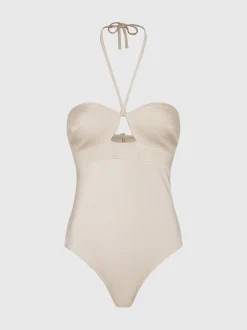Calvin Klein Neckholder-Badeanzug – Structured^Damen BademodeFrisch Eingetroffen