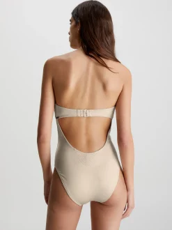 Calvin Klein Neckholder-Badeanzug – Structured^Damen BademodeFrisch Eingetroffen
